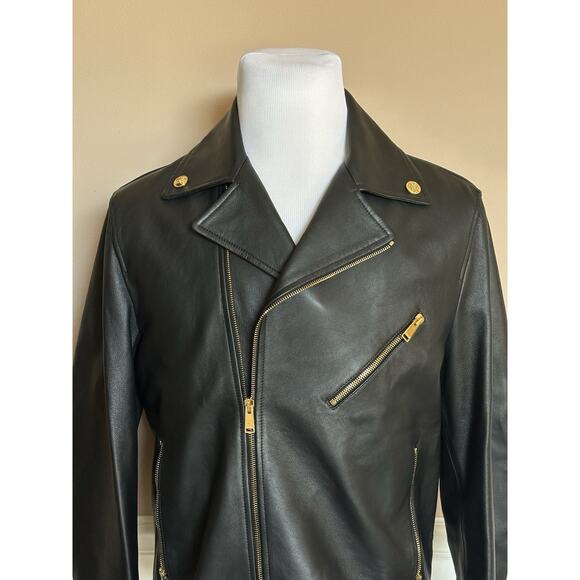 Versace Men's Blouson Leather Jacket Black 40 US (50 Euro) IT 1012178 NWT $3600 - Picture 5 of 16